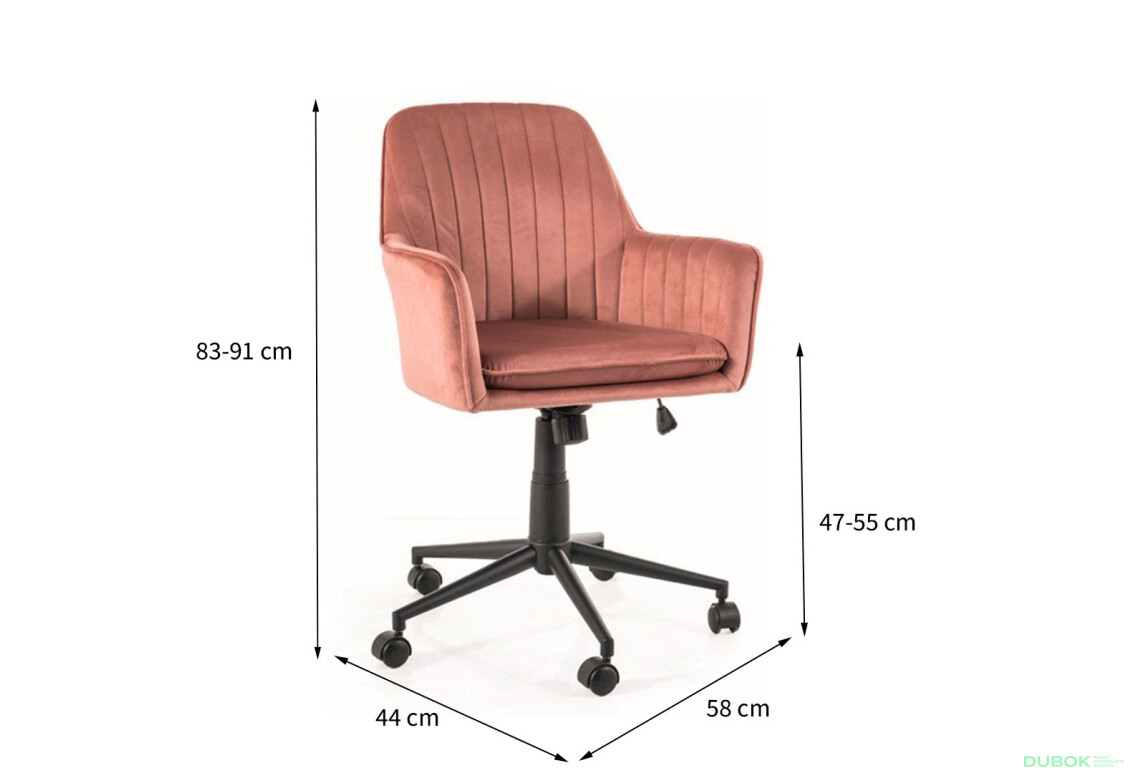 Fotografia 3 - Otočné kreslo Q-886 Velvet staroružová Bluvel 52