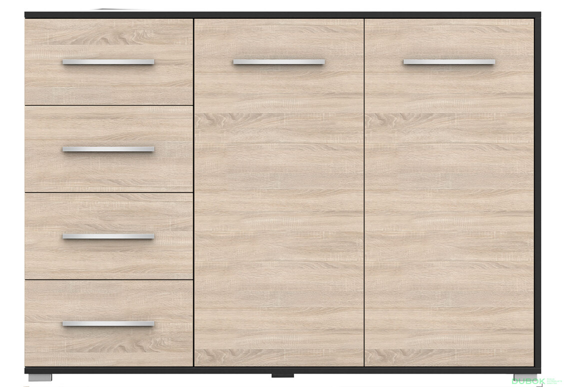 Fotografia 3 - Komoda Frida 01 135 2D4S čierna / dub sonoma