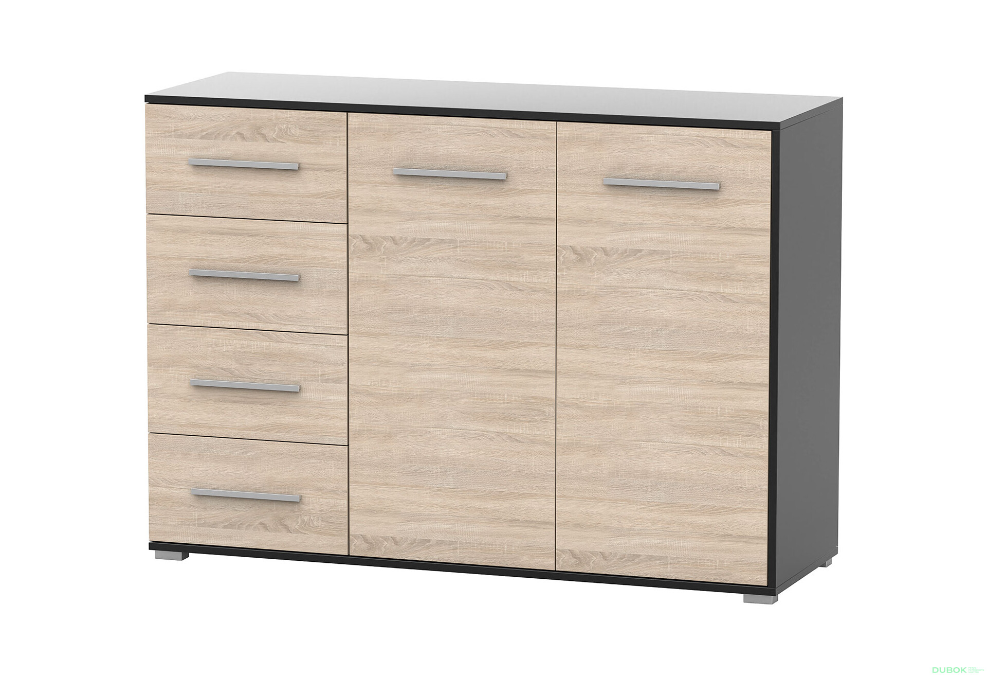 Fotografia 2 - Komoda Frida 01 135 2D4S čierna / dub sonoma