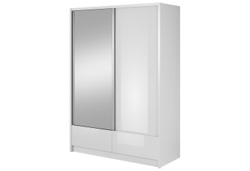 Skriňa Aria I 150 biely / biely lesk