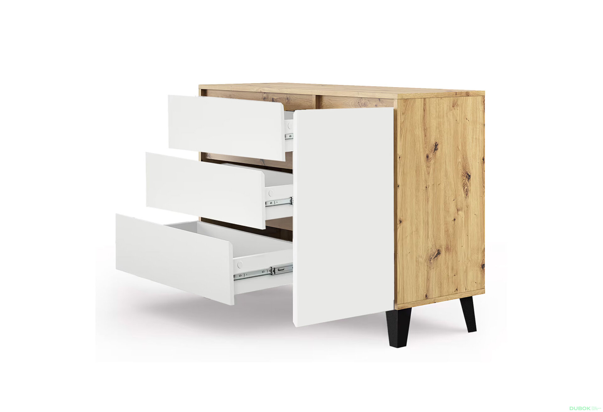 Fotografia 5 - Komoda Borg 1d3s dub artisan / biela
