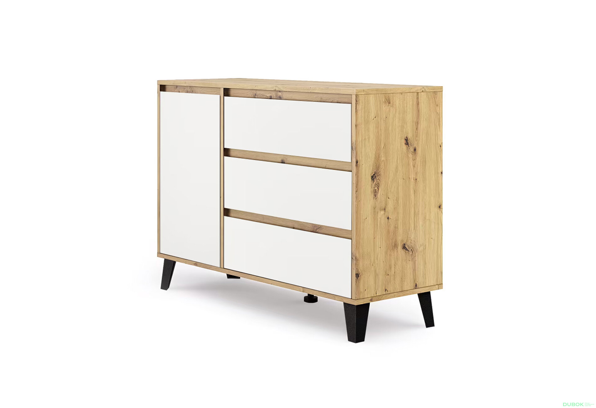 Fotografia 3 - Komoda Borg 1d3s dub artisan / biela