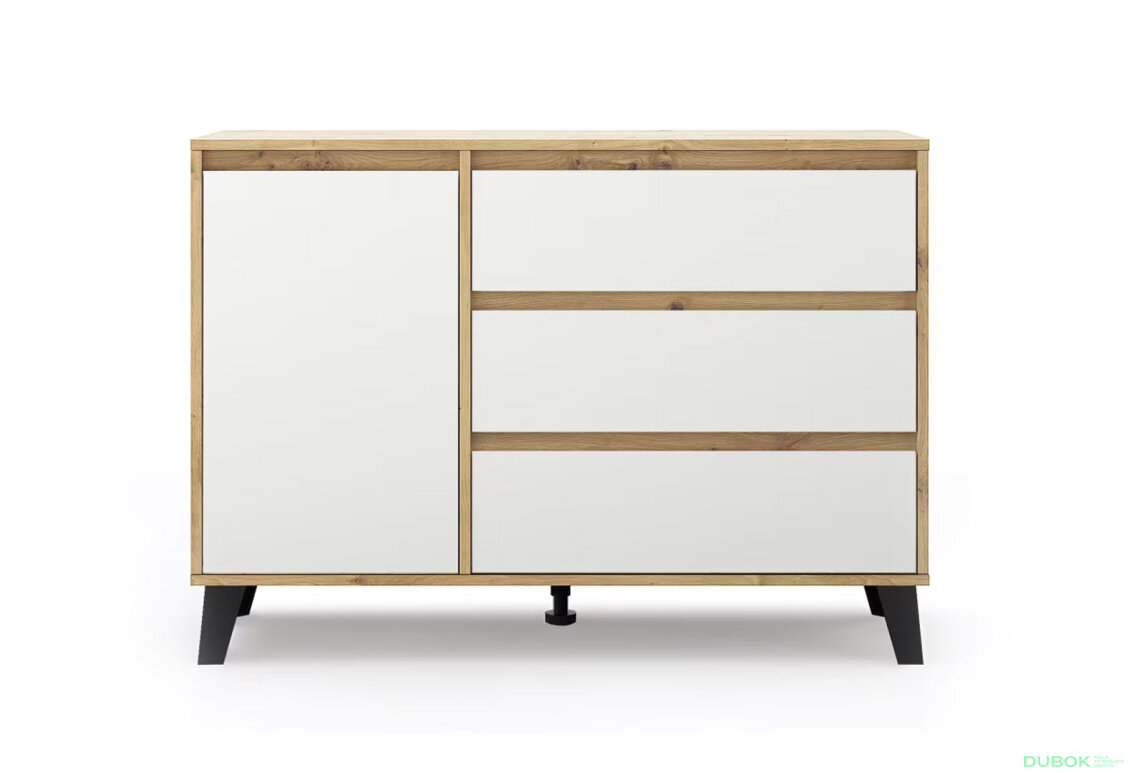 Fotografia 2 - Komoda Borg 1d3s dub artisan / biela