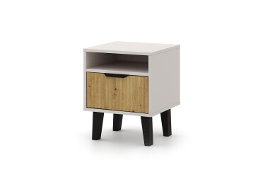 Nočný stolík Borg Duo 1S kašmír / dub artisan