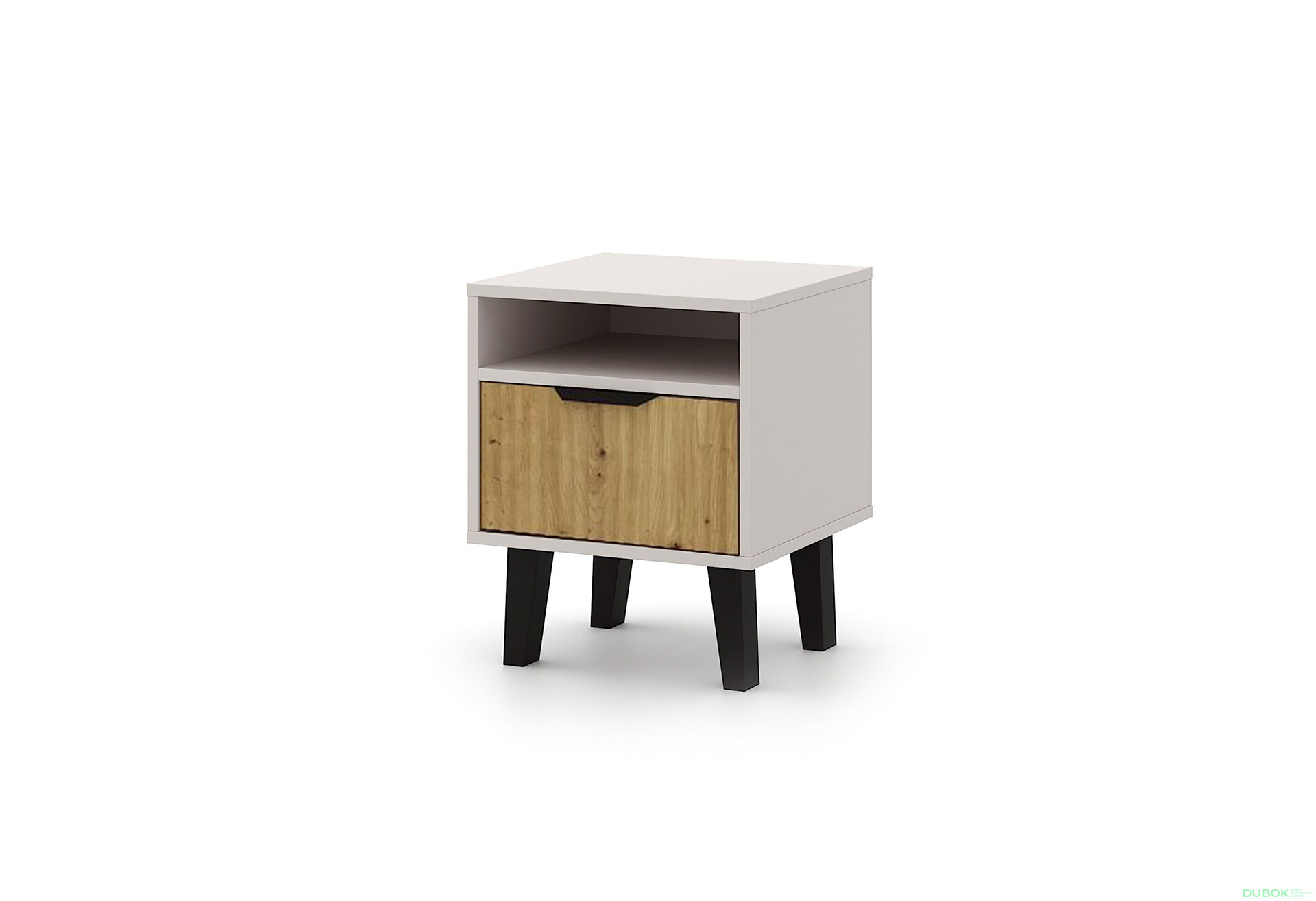 Fotografia 1 - Nočný stolík Borg Duo 1S kašmír / dub artisan