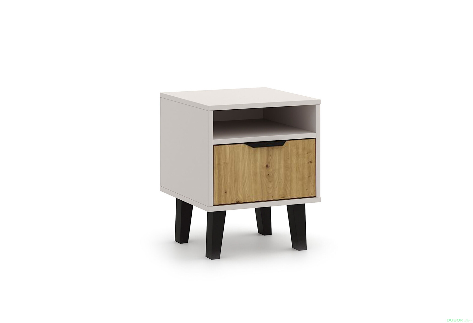 Fotografia 4 - Nočný stolík Borg Duo 1S kašmír / dub artisan