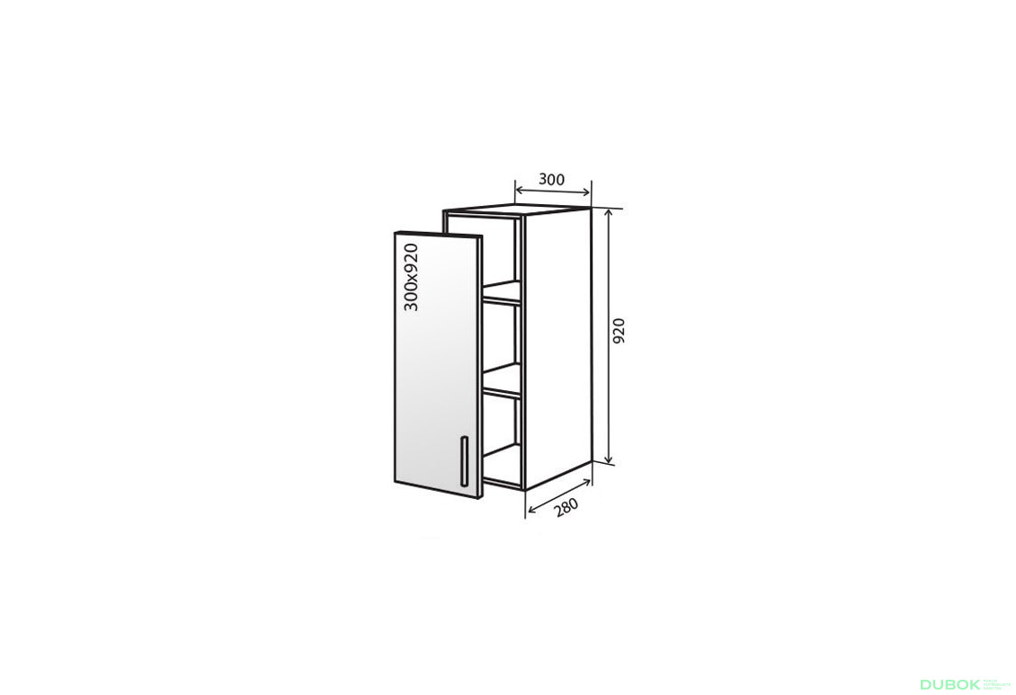 V42 Skrinka 1D 30 Vitriňa MoDa Mat Lux / MoDa Matt Luxe
