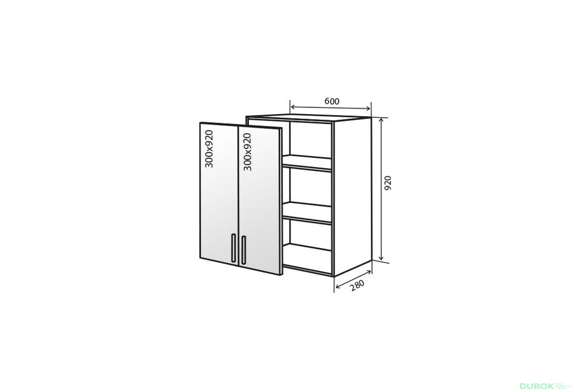 V46 Skrinka 2D 60 Vitriňa MoDa Mat Lux / MoDa Matt Luxe