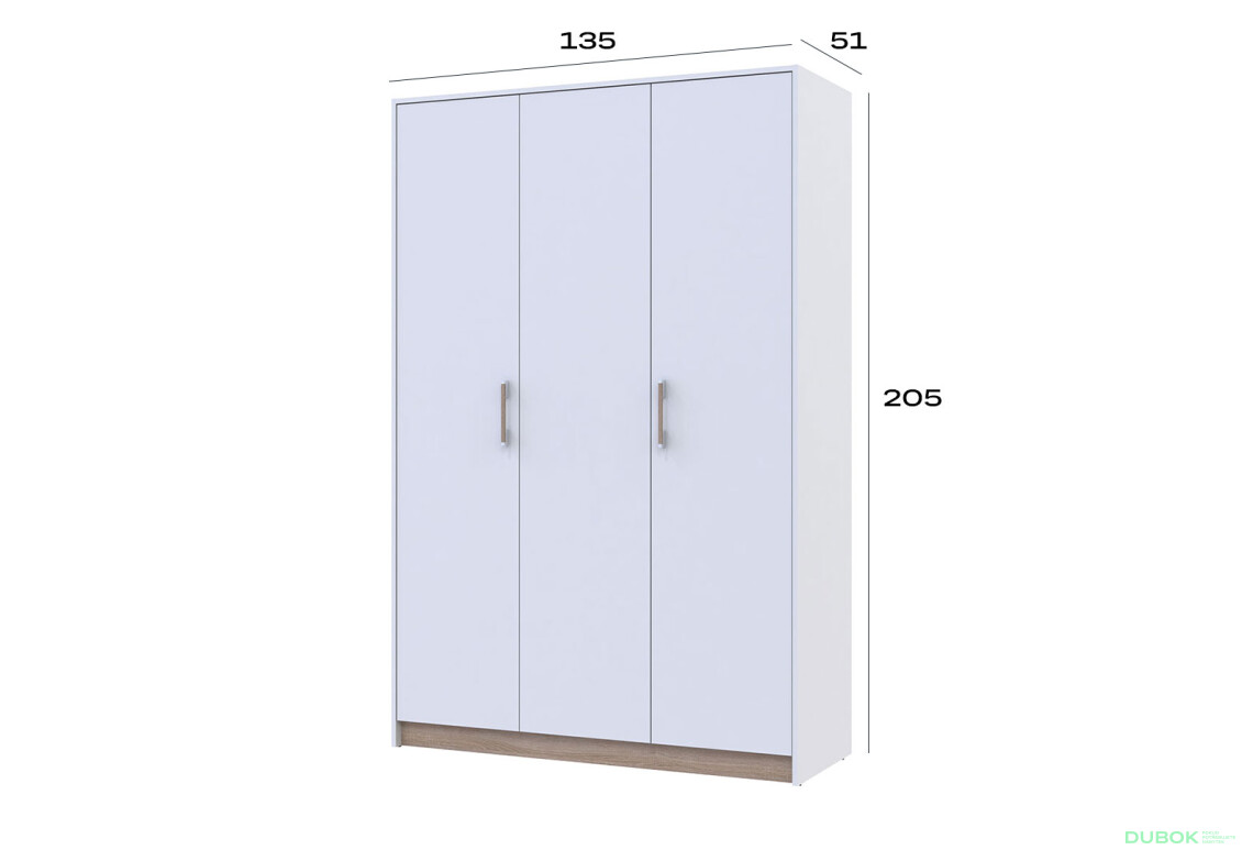 Fotografia 10 - Skriňa Austin 3 LTD 135 cm, biela