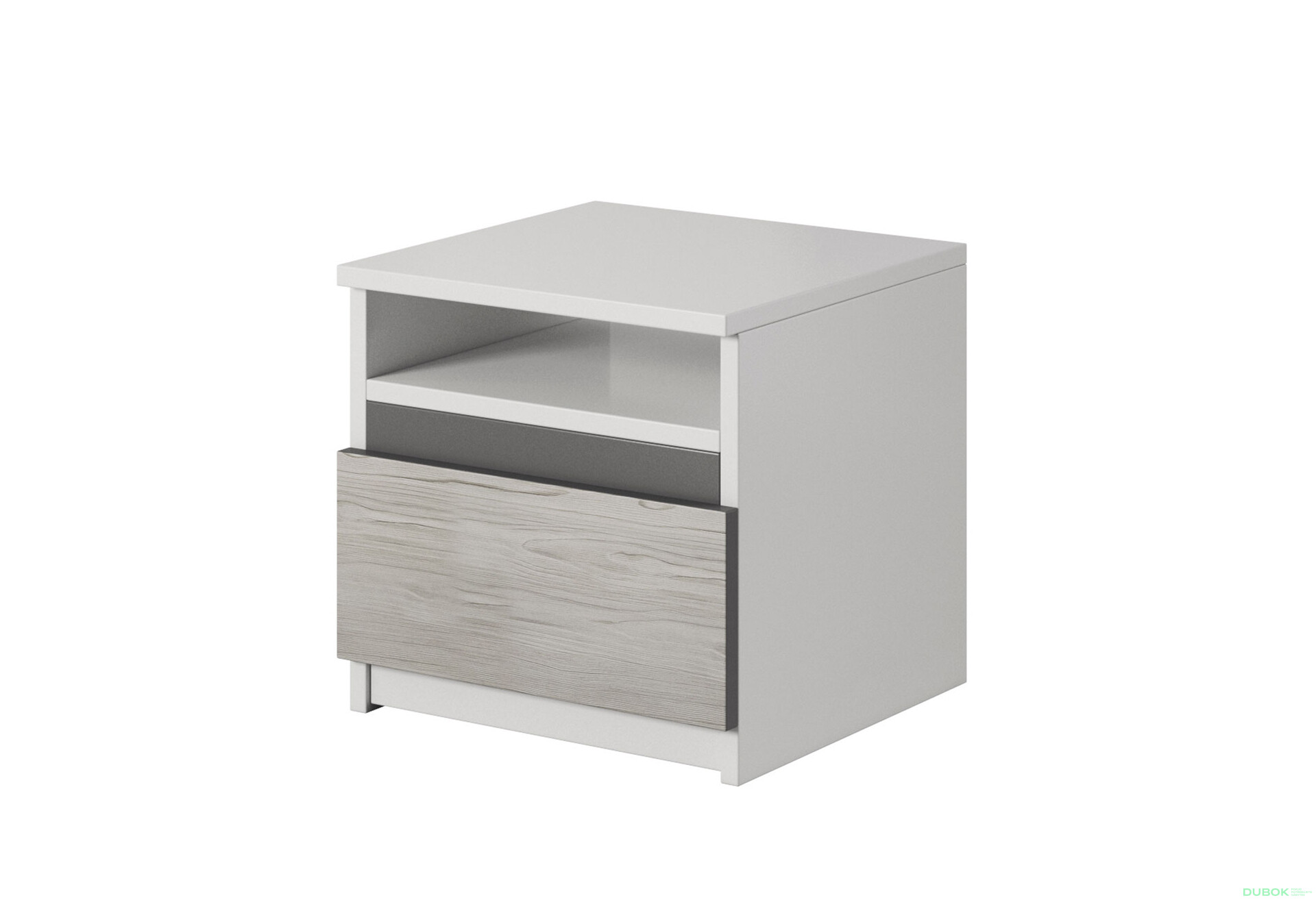 Fotografia 1 - Nočný stolík Spálne Helios biely / kathult / grafit Idczak meble