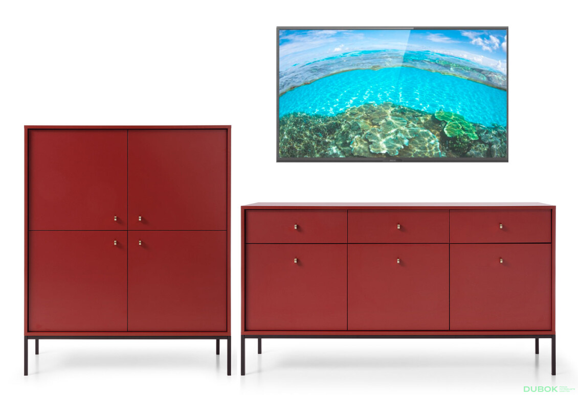 Obývacia zostava 2.6 Komoda Mono bordo - Fotografia 1 Fotografia 1 - Obývacia zostava 2.6 Komoda Mono bordo