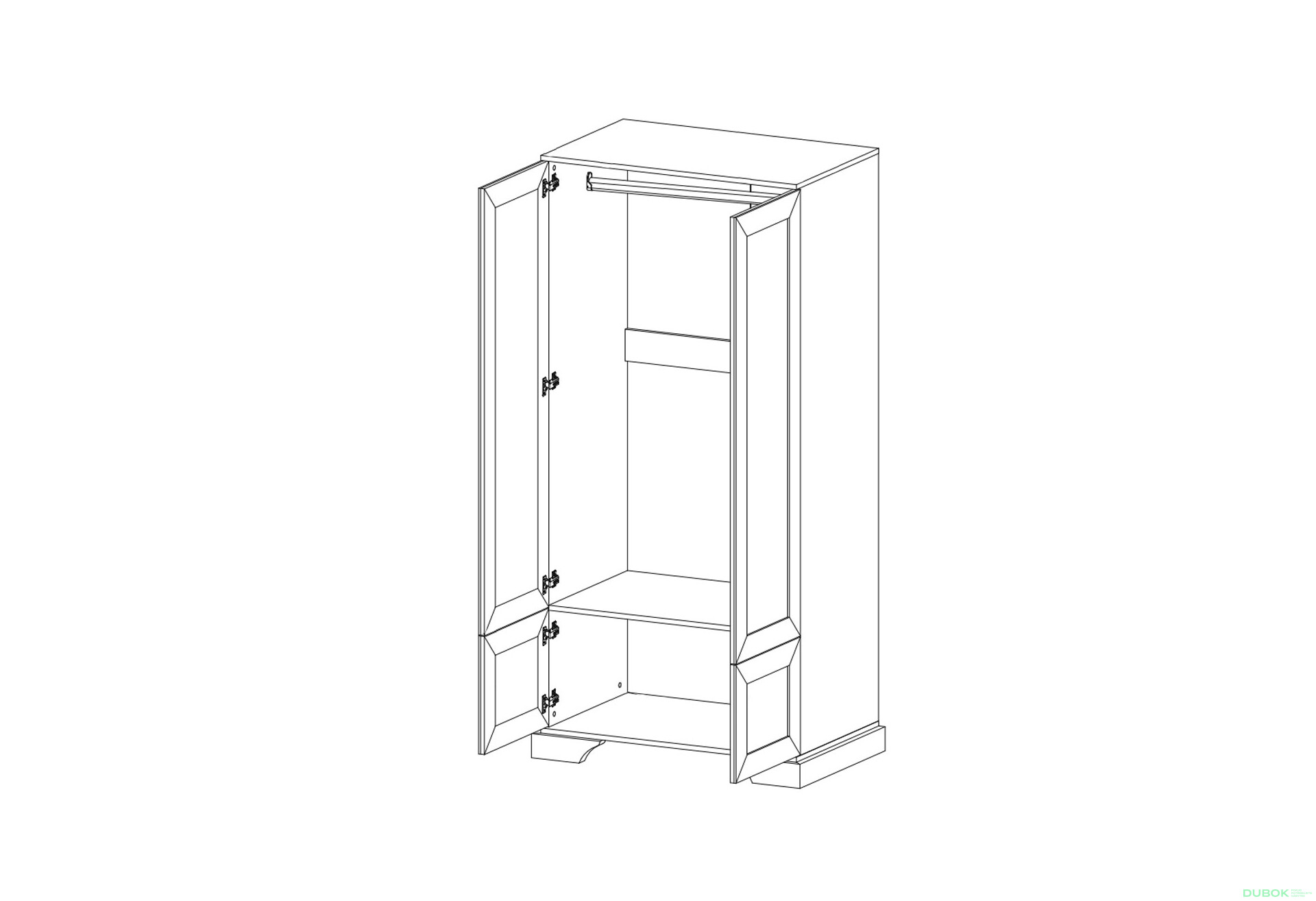 Skriňa štvordverová Irys 100.9x197.6x62.2 cm Borovica anderson - Fotografia 3 Fotografia 3 - Skriňa štvordverová Irys 100.9x197.6x62.2 cm Borovica anderson