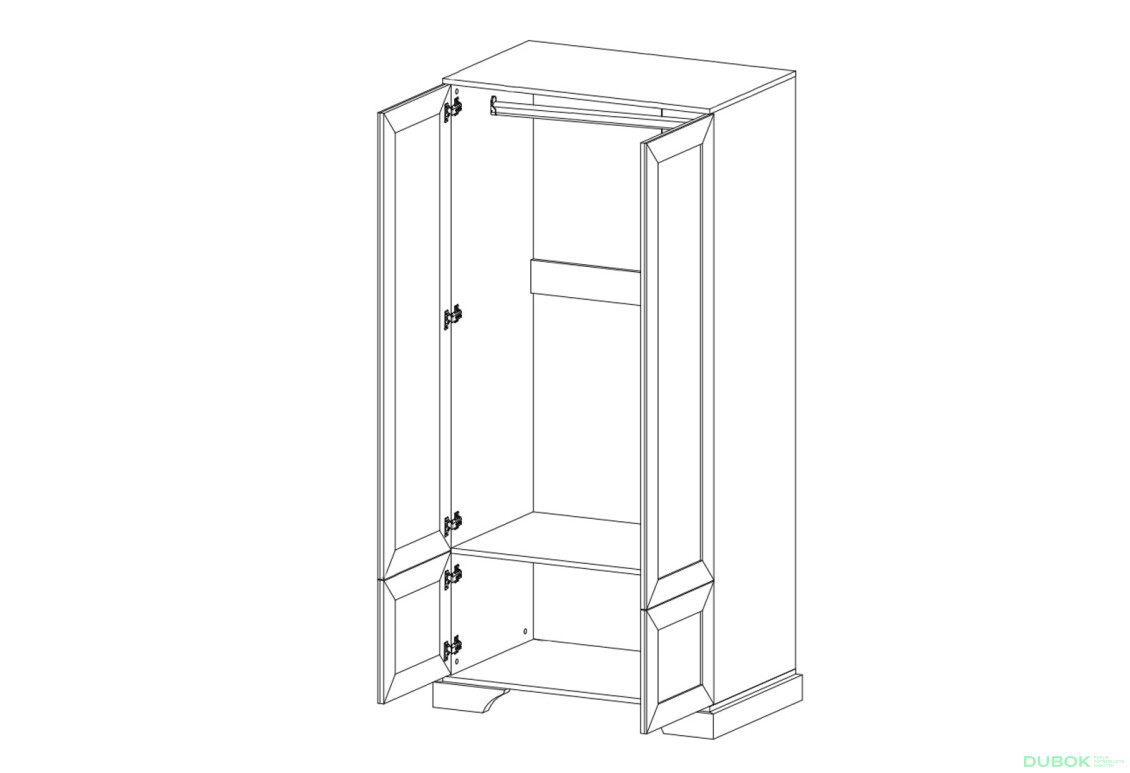 Skriňa štvordverová Irys 100.9x197.6x62.2 cm Borovica anderson - Fotografia 3 Fotografia 3 - Skriňa štvordverová Irys 100.9x197.6x62.2 cm Borovica anderson