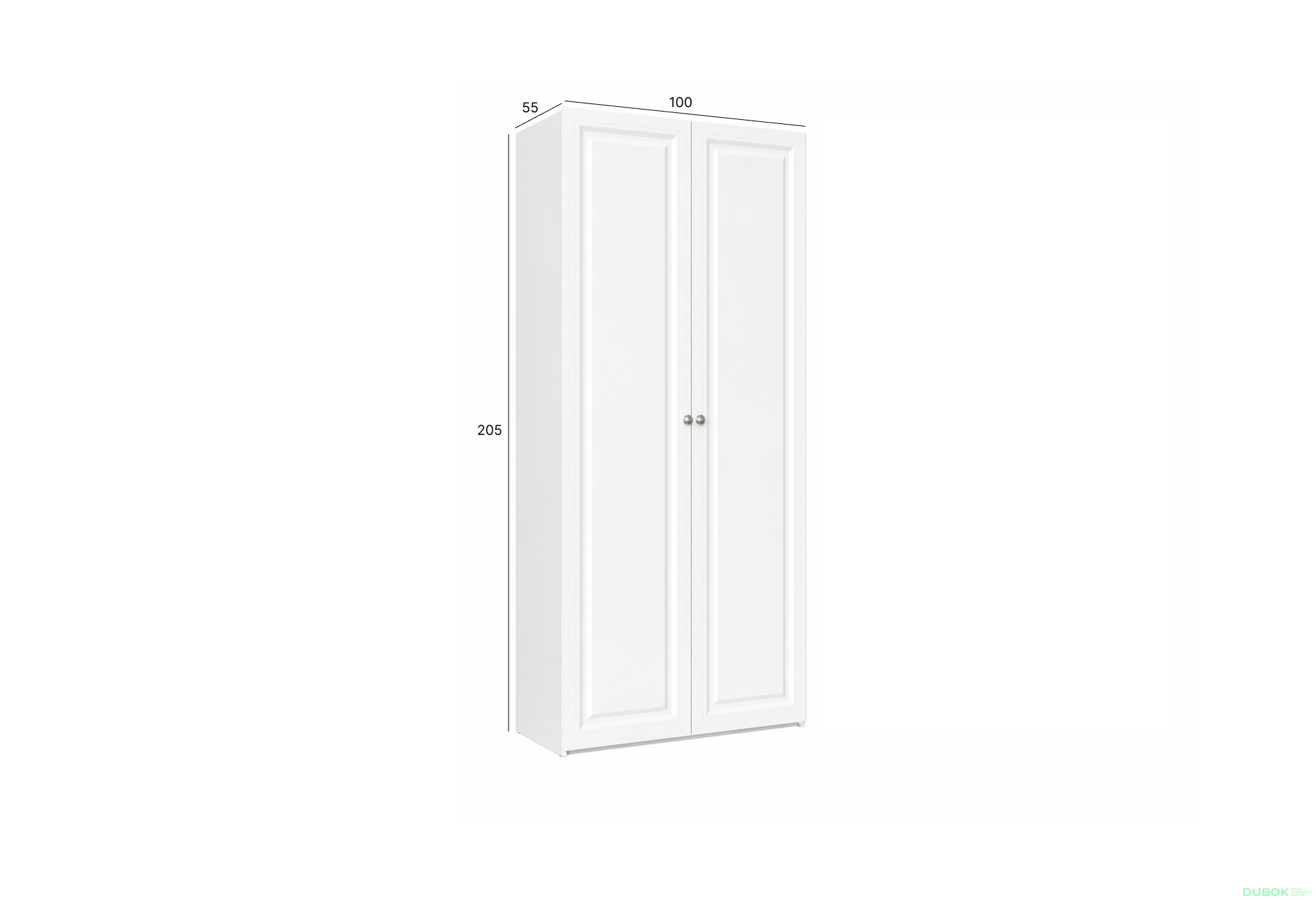 Obrázok 2 - Skriňa Madrid 100×55×205 cm, biela