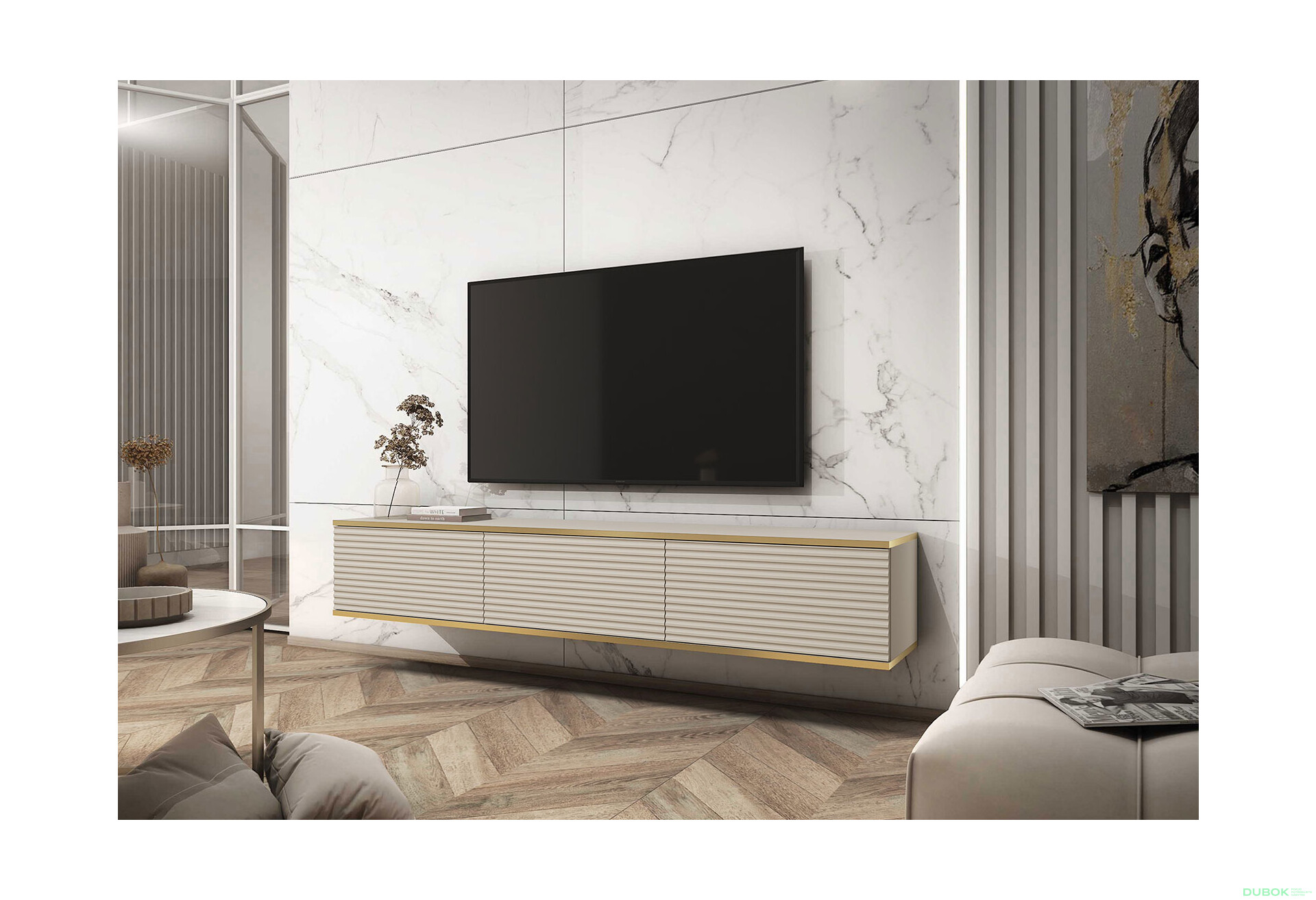 Fotografia 3 - TV stolík RTV 175 MDF béžový Oro