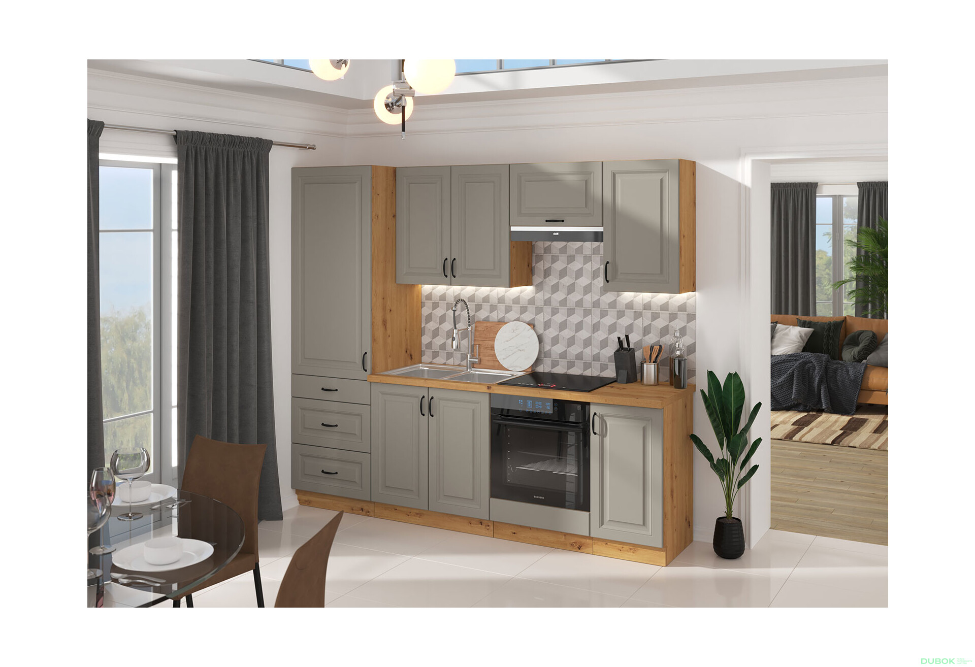 Fotografia 2 - Modulárna kuchyňa Stilo dub artisan / clay grey