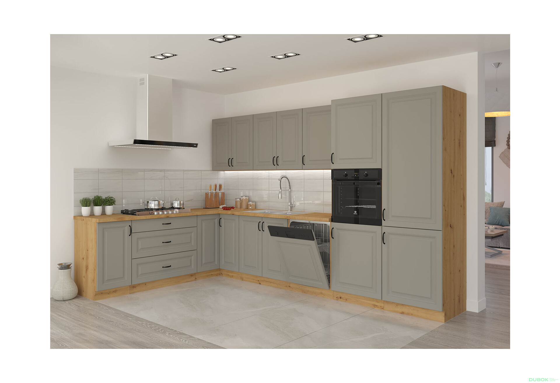 Fotografia 5 - Modulárna kuchyňa Stilo dub artisan / clay grey