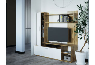 Televízny stojan Kona 151 cm Dub ewok / Biely