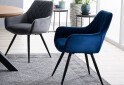 Fotografia 4 - Stolička Linea Velvet tmavo modrá Bluvel 86, kov čierna matná