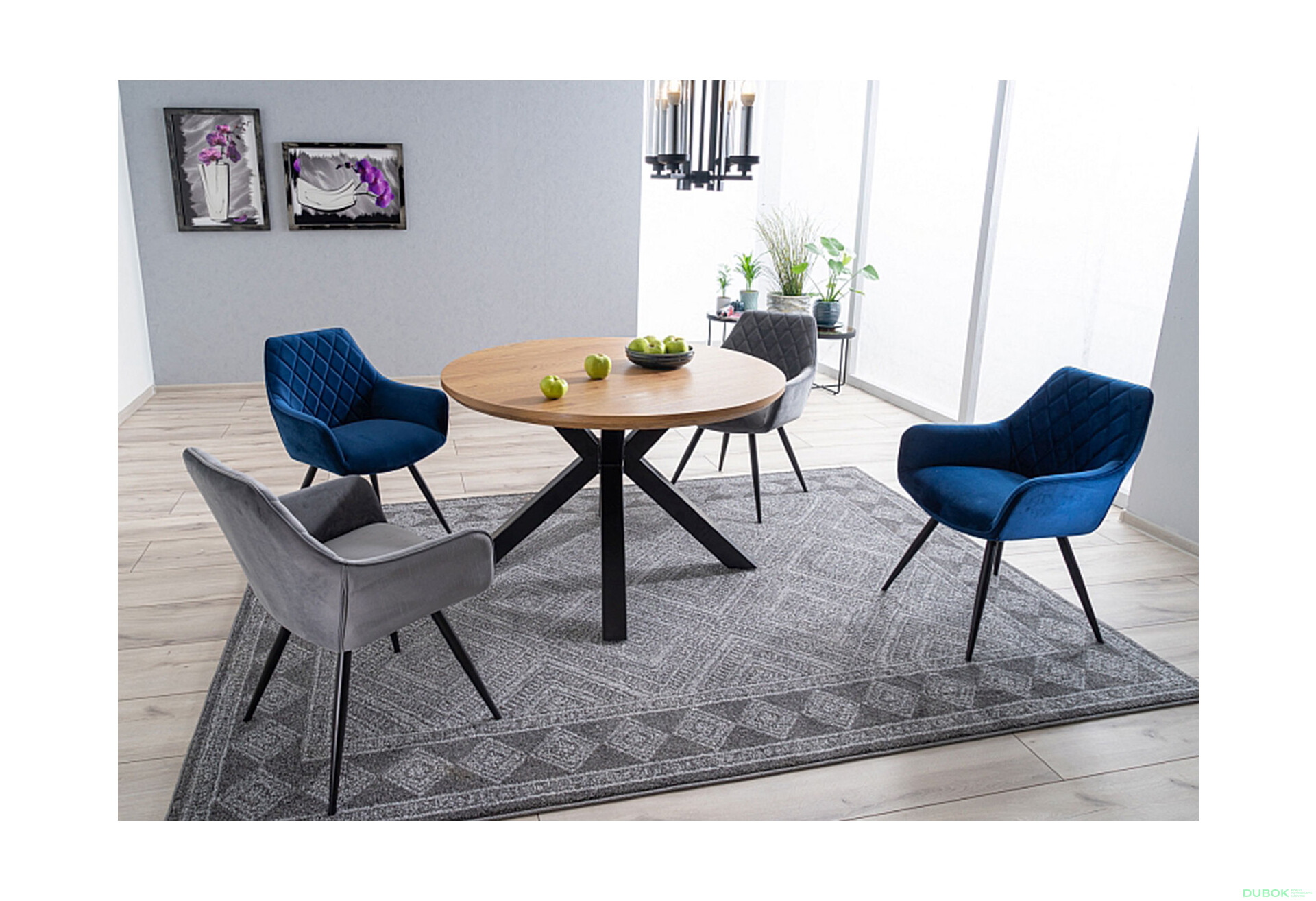 Fotografia 5 - Stolička Linea Velvet tmavo modrá Bluvel 86, kov čierna matná