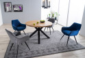Fotografia 5 - Stolička Linea Velvet tmavo modrá Bluvel 86, kov čierna matná