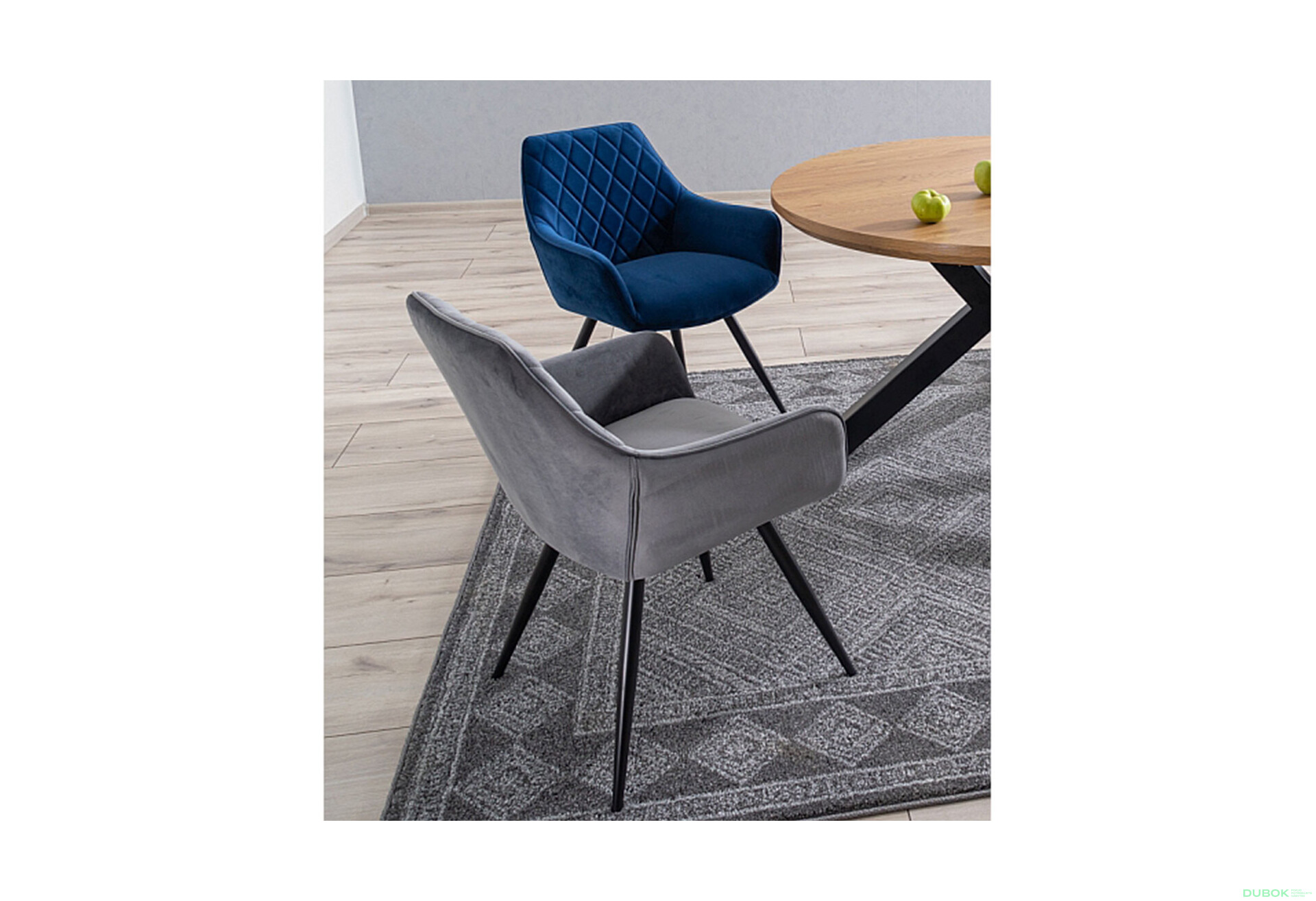 Fotografia 6 - Stolička Linea Velvet tmavo modrá Bluvel 86, kov čierna matná