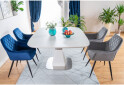 Fotografia 7 - Stolička Linea Velvet tmavo modrá Bluvel 86, kov čierna matná