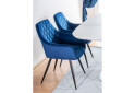 Fotografia 8 - Stolička Linea Velvet tmavo modrá Bluvel 86, kov čierna matná