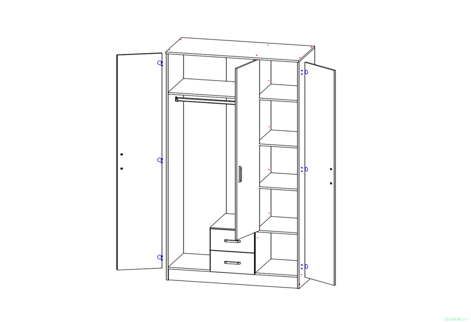 Fotografia 3 - Skriňa Kami so zrkadlom 3d2s kašmír
