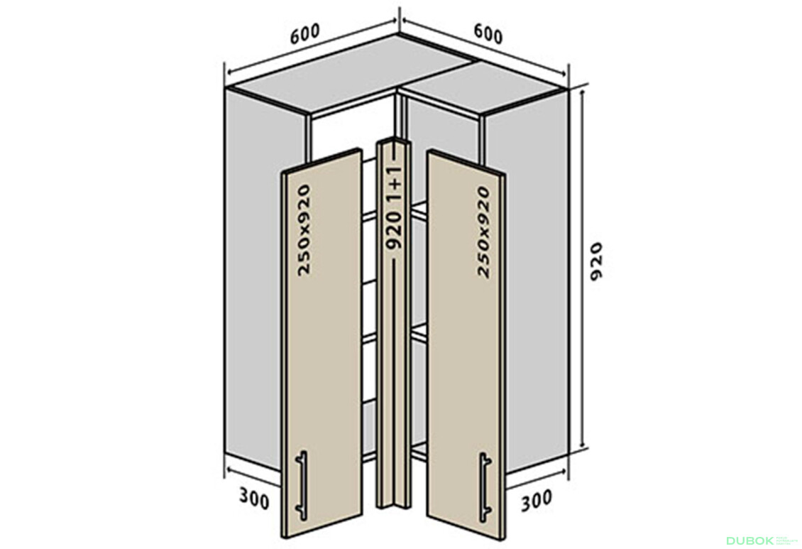 V58 Rohová Skriňaka 60x60 MóDa Lux / MoDa Luxe