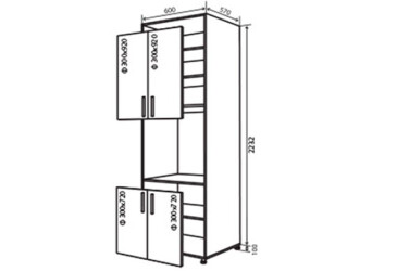 N20 Skriňa (horná f30x92-2ks, dolná f30x72-2ks) MóDa Lux / MoDa Luxe