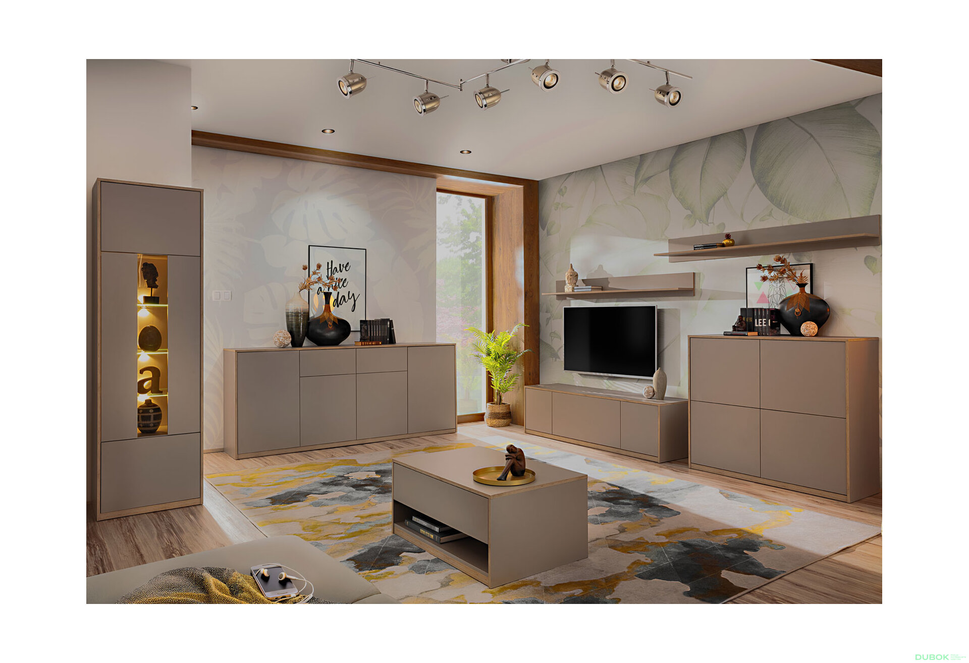 Fotografia 4 - TV stolík 2d1k sivý kubanit Complex