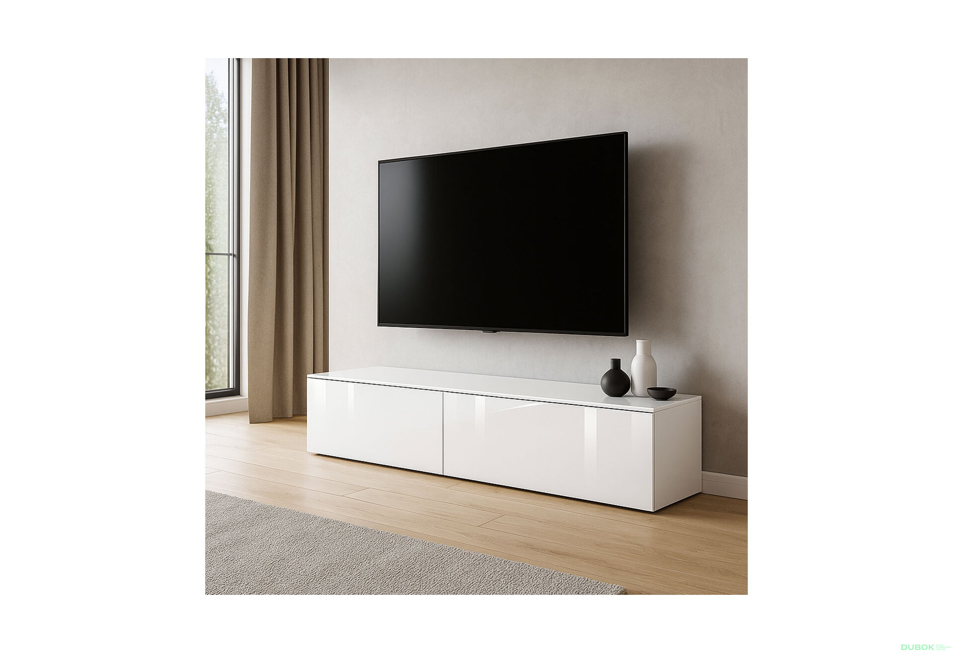 Fotografia 2 - TV stolík 1,75 lesklá biela Legs Box