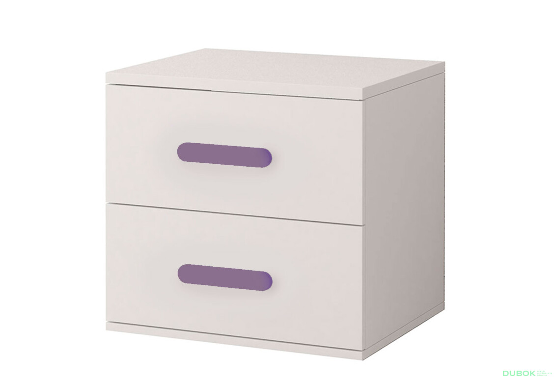 Nočný stolík Šmyk biela, úchytky vres Idczak meble