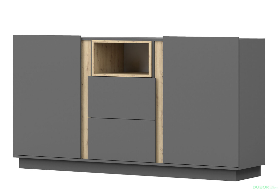 Komoda 180 Grey šedá, artisan / šedá Idczak meble