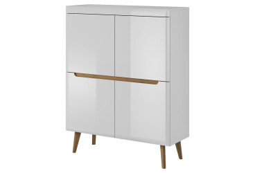 Komoda NK107 Nordi biela / biely lesk