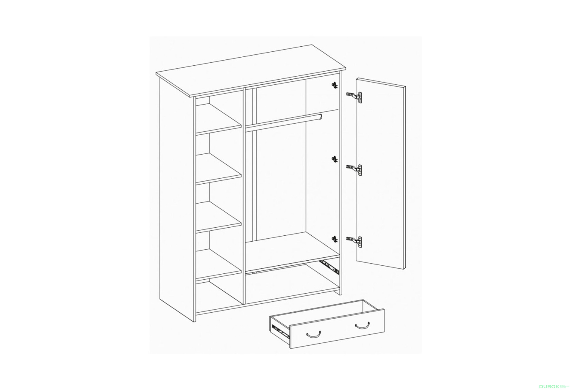 Fotografia 2 - Detská zostava I Kozmo biela, vložky sonoma Idczak meble
