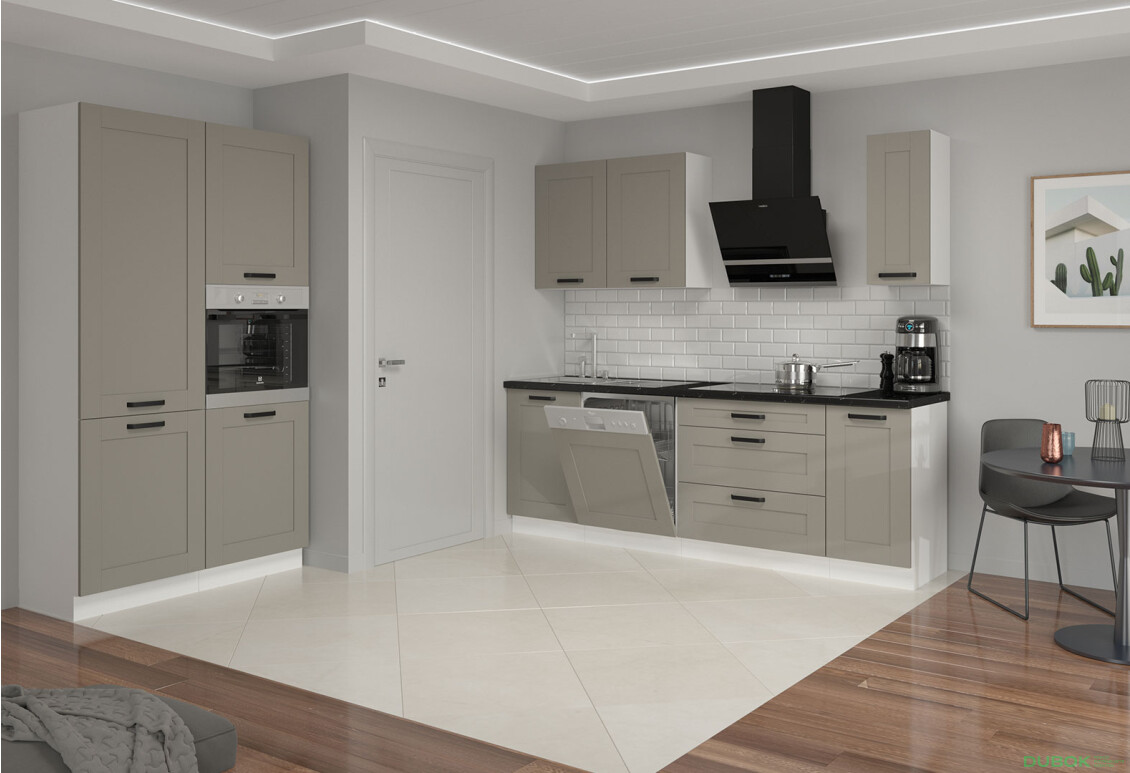 Kuchynská zostava 1.2+2.4 m Luna biely / clay grey