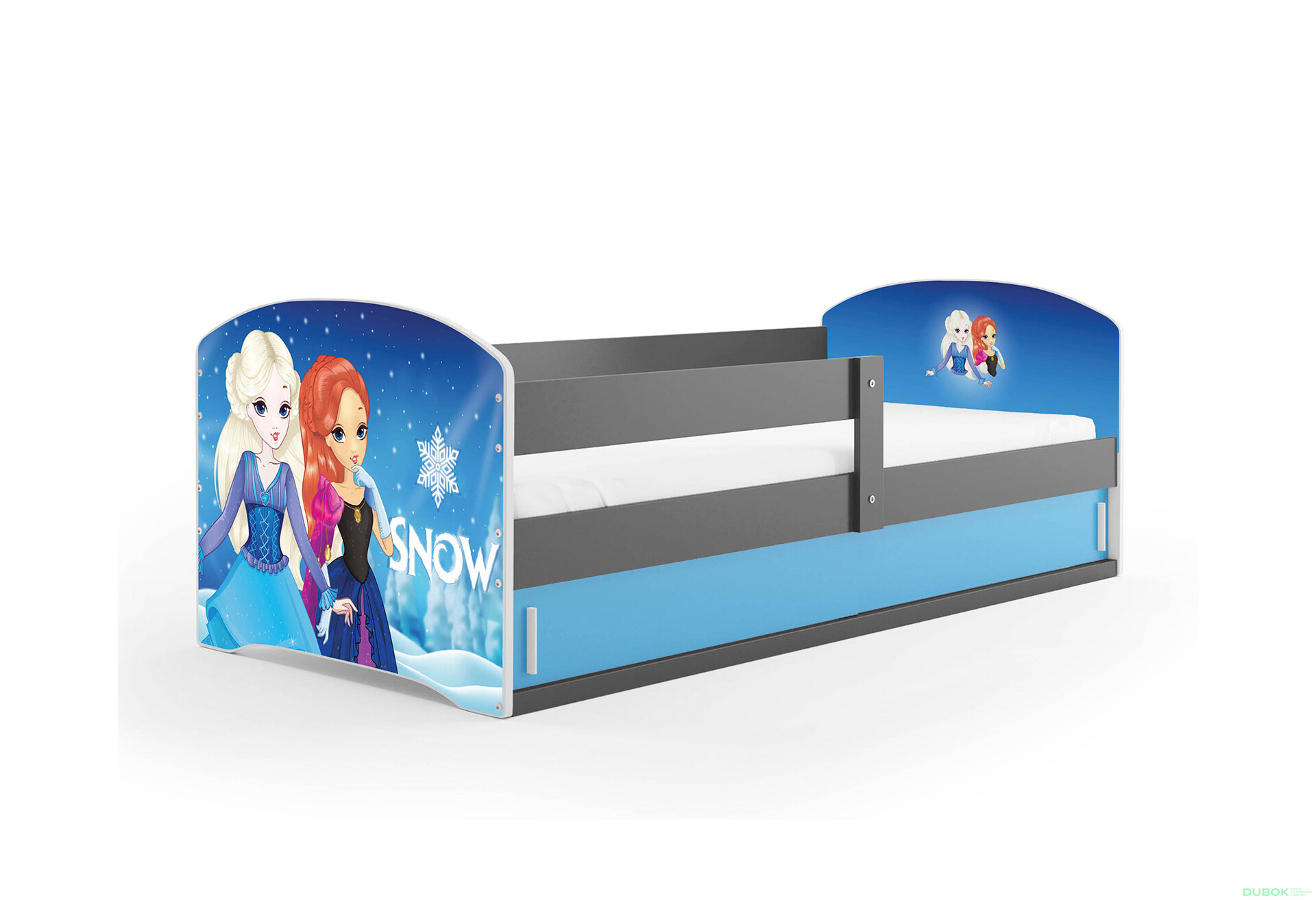 Fotografia 1 - Posteľ Luki 1 grafit Frozen 80x160 cm s roštom, matracom