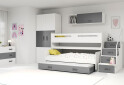 Poschodová posteľ Max 1 pre tri osoby biele / grafit 80x200 cm s roštom, matracom - Fotografia 4 Fotografia 4 - Poschodová posteľ Max 1 pre tri osoby biele / grafit 80x200 cm s roštom, matracom