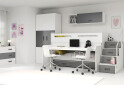 Fotografia 3 - Poschodová posteľ Max 1 pre tri osoby biele / grafit 80x200 cm s roštom, matracom