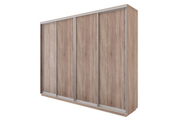 Skriňa s posuvnými dverami 2200x3000x600 4DTD dub sonoma, profil strieborný