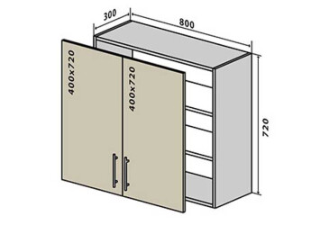 V8 Skrinka 2D 80 Interno Luxe