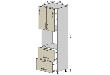 N19 Skriňa 2D2Š Interno Luxe
