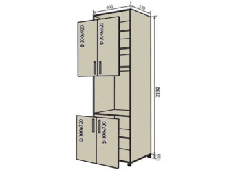 N20 Skriňa (horná f30x92-2ks, dolná f30x72-2ks) Interno Luxe