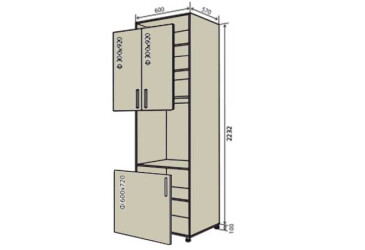 N20 Skriňa (vrch f30x92-2ks, spodok f60x72-1ks) Interno Luxe