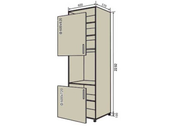 N20 Skriňa (vrch f60x92-1ks, spodok f60x72-1ks) Interno Luxe