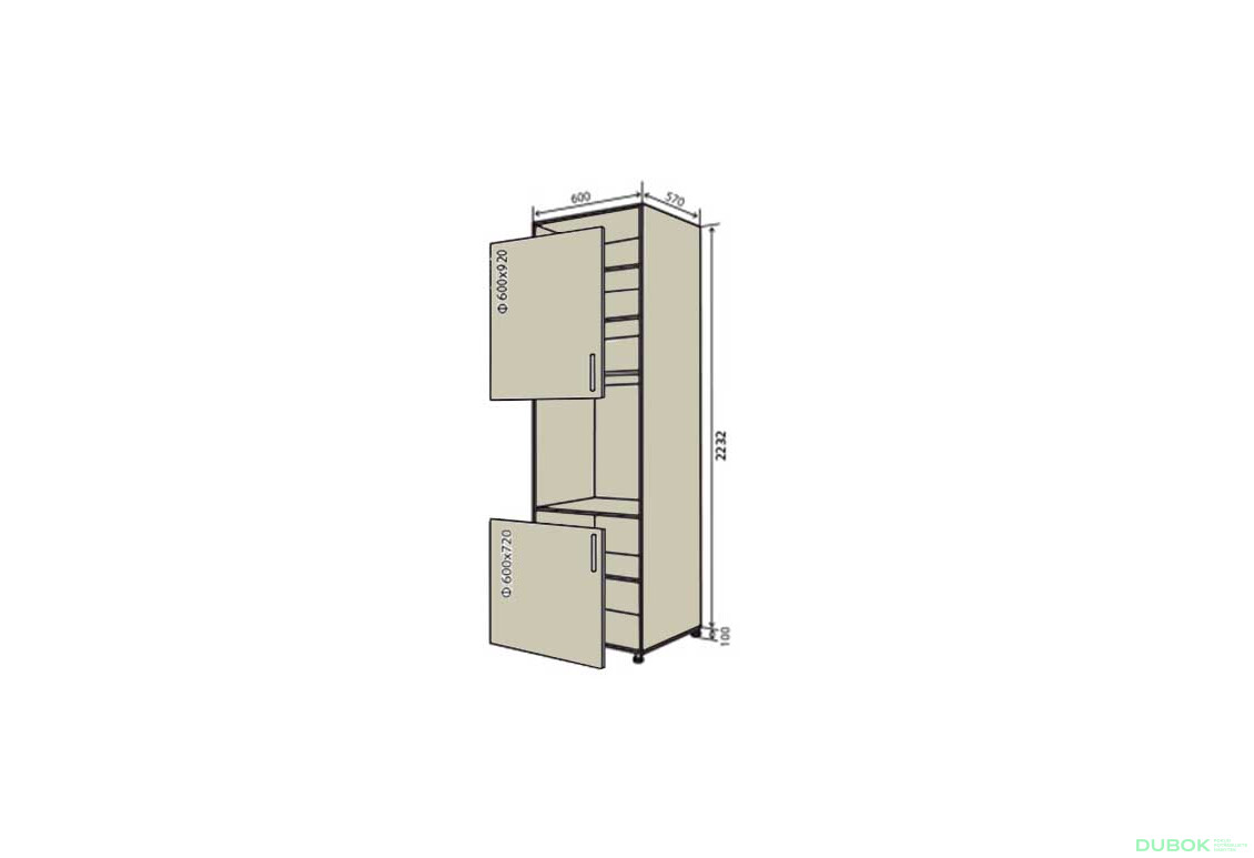 N20 Skriňa (vrch f60x92-1ks, spodok f60x72-1ks) Interno Luxe