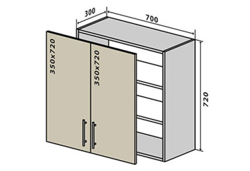 V86 Skrinka 2D 70 Interno Luxe