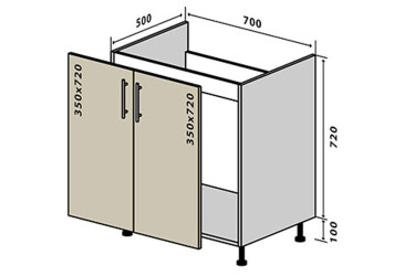 N44 Umývacia skrinka 2D 70